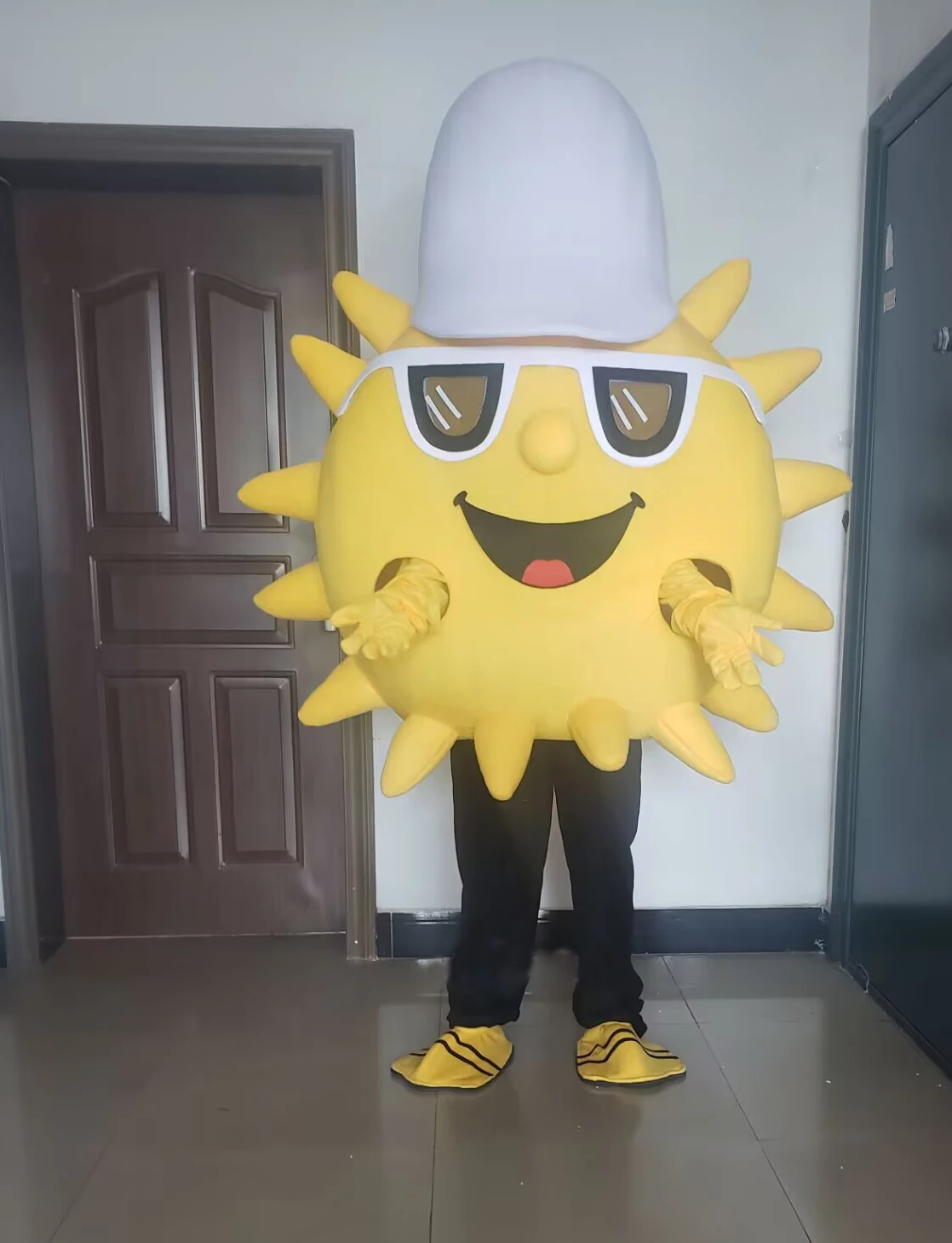 Nieuwe volwassen schattige zonnebloem zon cartoon mascotte kostuum pluche kerst themafeest prestaties halloween cosplay kostuum