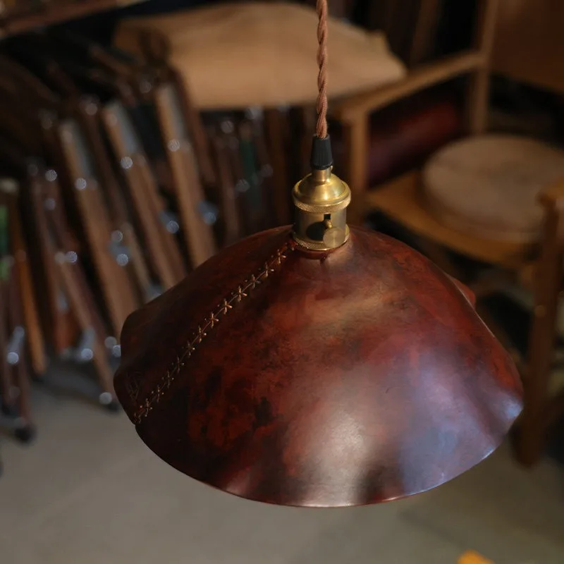 Vintage Heavy-duty Cowhide Shaping Pendant Lights Modern Designer Hanging Lamps Bedroom Bedside Window Counter Adorn Chandelier