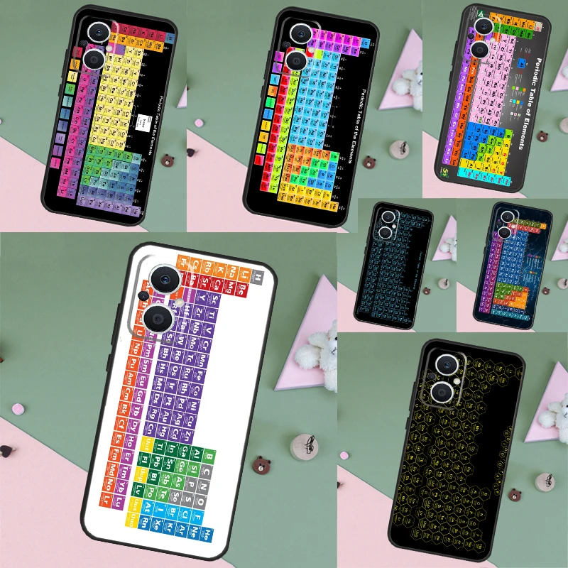 Periodic Table Of Elements Back Cover Case For OPPO Reno 8 7 6 Lite 2Z 5 4 Z 8T OPPO Find X5 X6 Pro X2 X3 Lite Neo