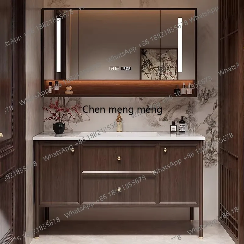 New, oak smart bathroom cabinet combination floor-to-ceiling bathroom sink washbasin cabinet