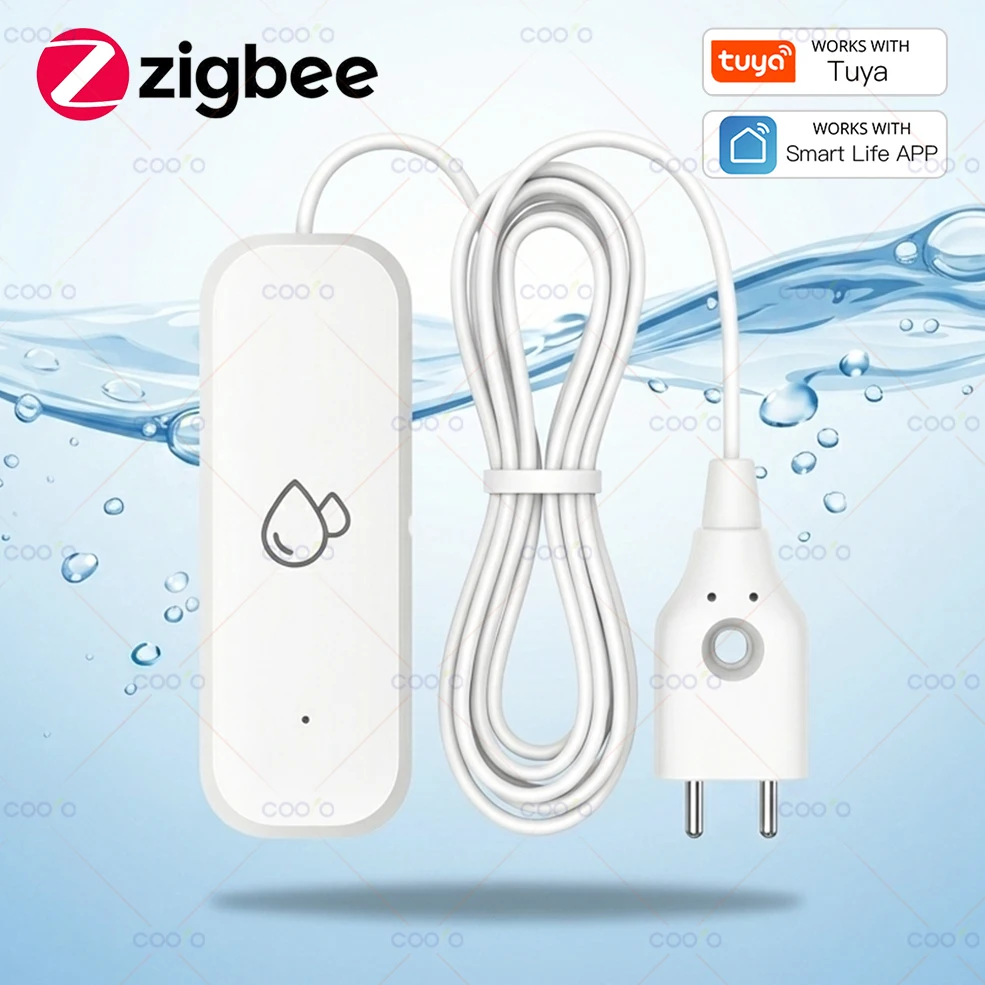 Tuya ZigBee 3.0 détecteur d'alarme de fuite capteur de fuite d'eau débordement inondation App alertes de télécommande Protection de sécurité pour maison intelligente