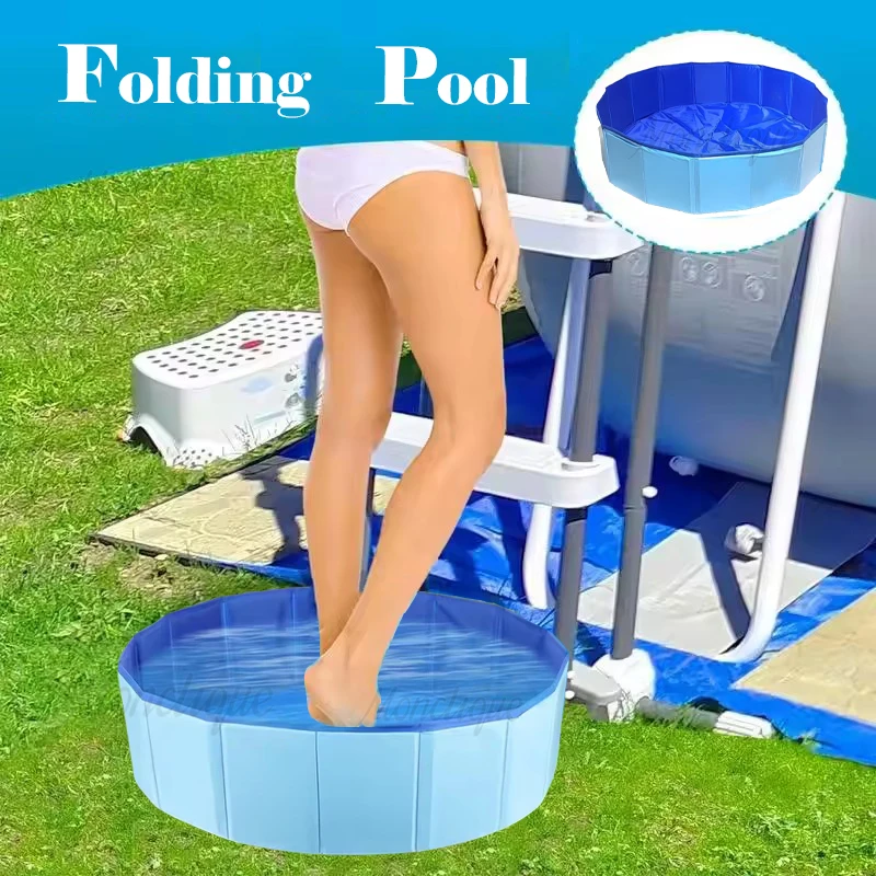Folding Foot Bath Basin PVC Portable Foot Soaking Tub Swimming Pool Cleaning Basin Swimming Pool Entrance Cleaning Accessories