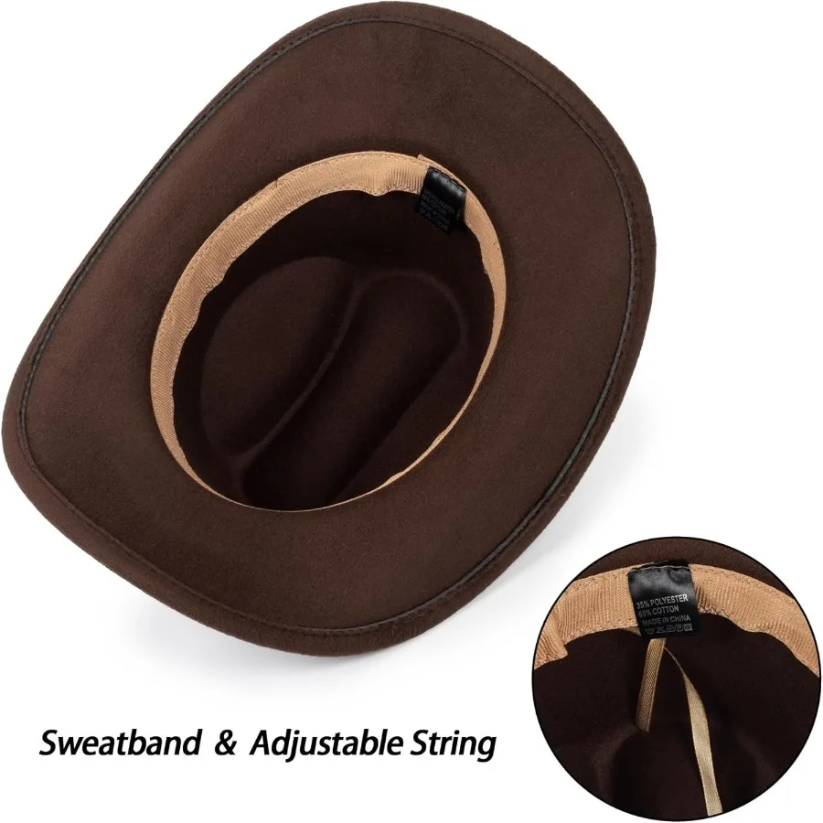 Ковбойская ковбойская шляпа в стиле панама с широкими полями в стиле вестерн для мероприятий на открытом воздухе и музыкальных фестивалей. Элегантный мешок с цветочной гравировкой.