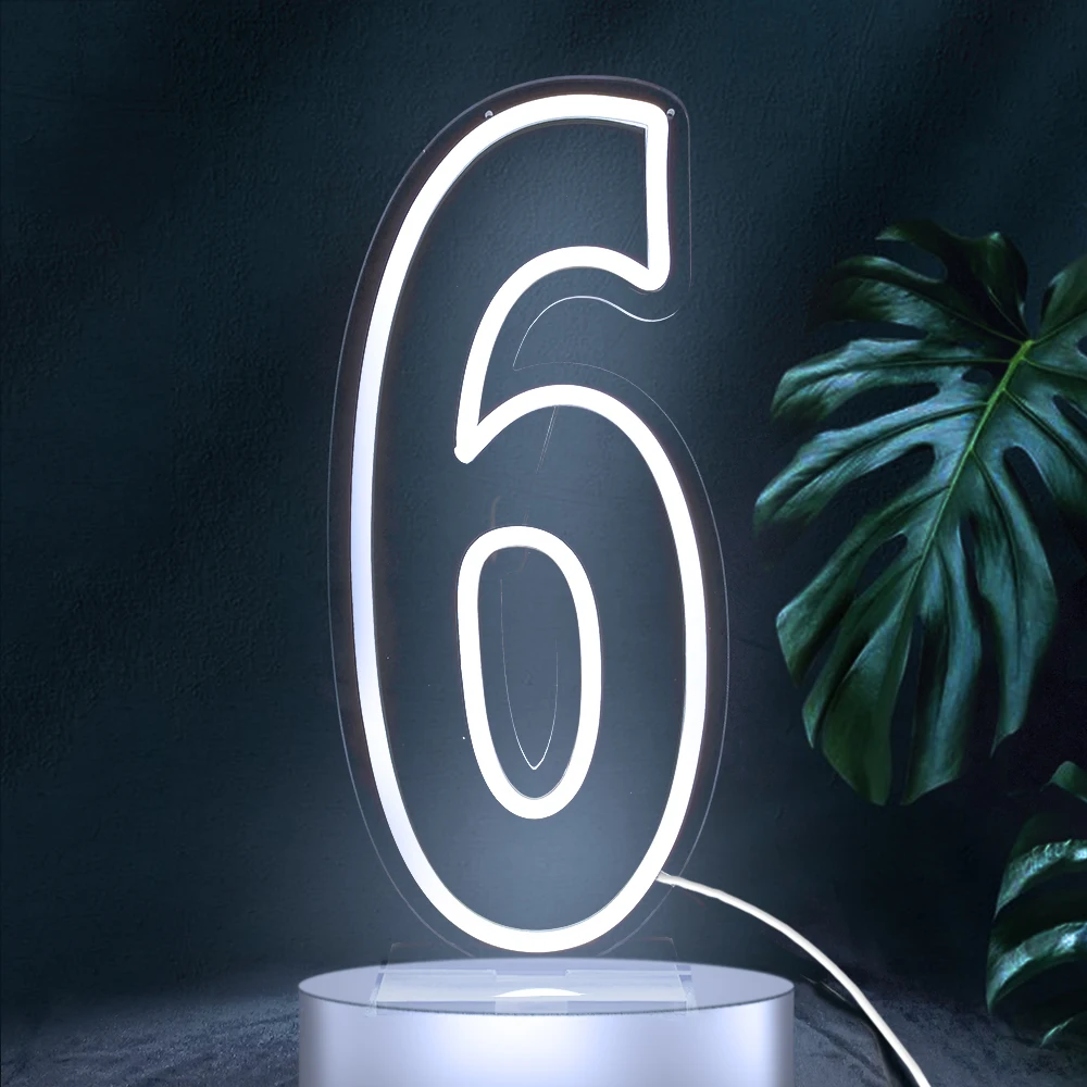 100cm Number White Lights Sign Dimmable  Night Light for Birthday Party Wedding Celebration Event Wall Decor