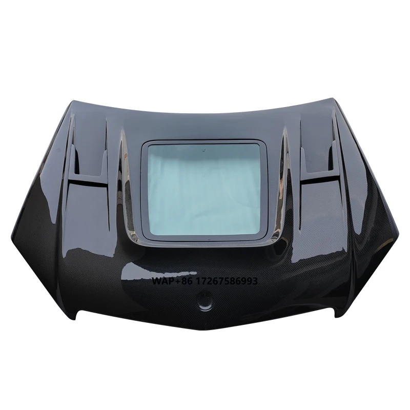 

Langyu 08-11 Car Accessories Carbon Fiber Transparent Engine Cover for C Class W204 C63 AMG Engine Bonnet Hood