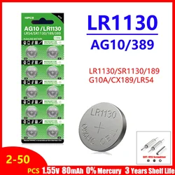 AG10 Button Cell LR1130 389A 189 389 SR54 LR54 L1131 1.55V Alkaline Battery For Watch Toy Remote Control Calculator Batteries