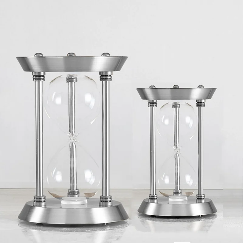 Sand Clock Empty Hourglass Bottle Container DIY Silvery Three Pillars Sandglass Metal Timer Accessories Home Decor Timekeeper