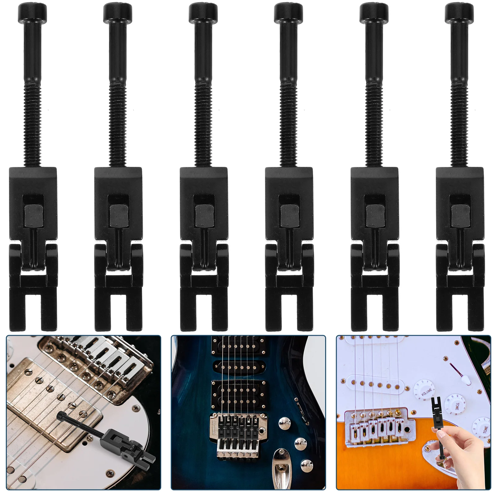

6 Pcs Double-shaking Bridge Accessories Saddles Guitar Bass Tremolo Bone Zinc Alloy