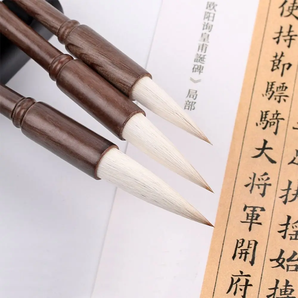 Traditional Chinese Calligraphy Brush Oil Painting Wolf hair Scriptures Writing Brush Wood High-end Art Paint Brush Student