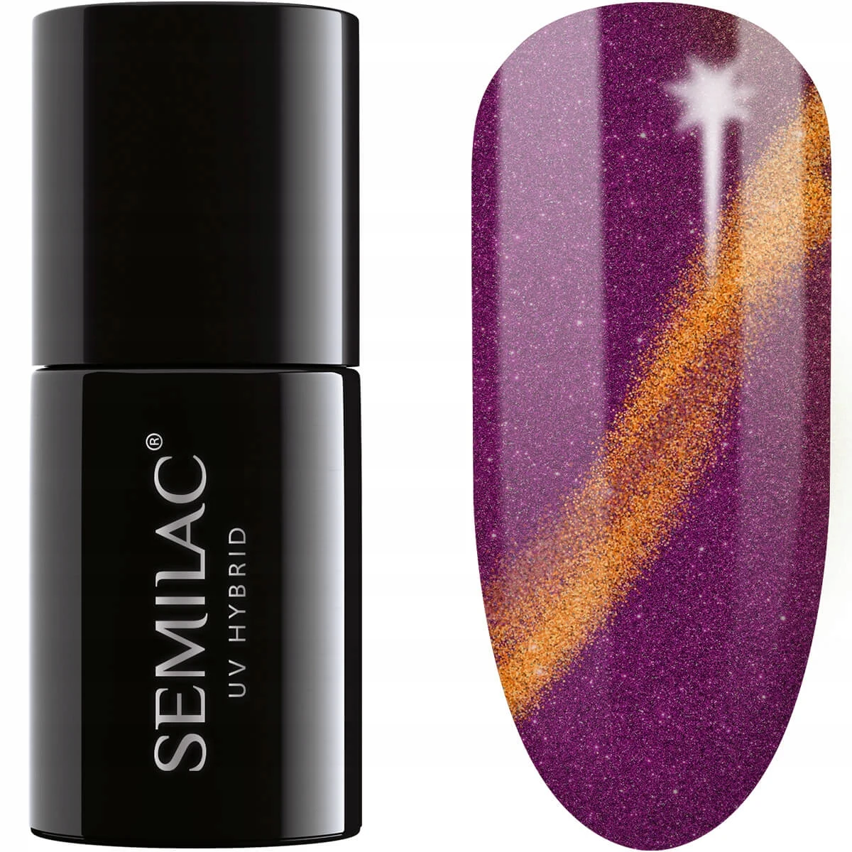 Semilac Magic Cat Eye Pink 314 semi-permanent coverage, UV hybrid nail polish texture Gel