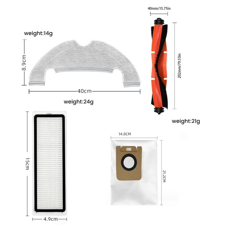 Ersatzteile für Dreame Bot d10 plus rls3d, z10 pro, l10 plus Roboter Vakuum Hauptseite bürste Hepa Filter Mop Staubbeutel
