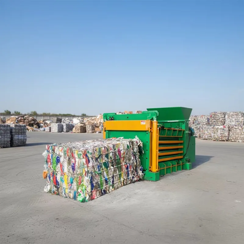 Customized 200T Hydraulic Rice Husk Horizontal Baler Machine Wastepaper Horizontal Baling Press Baler Baling Machines