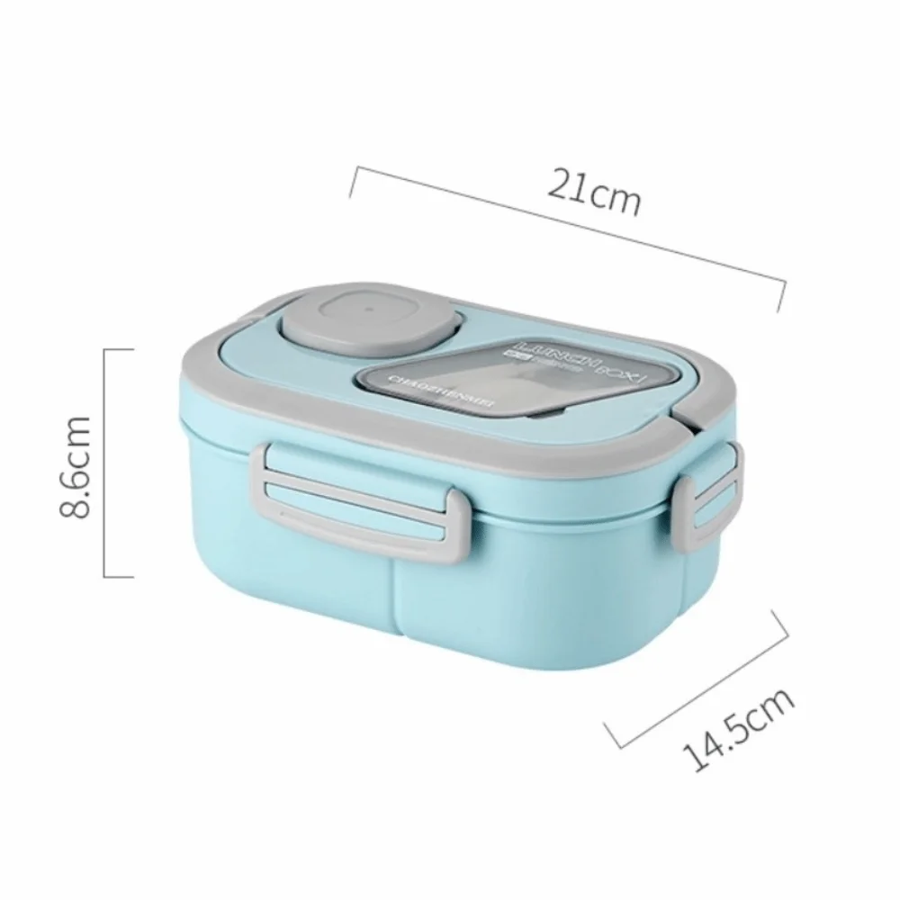 

Double-layer Insulated Lunch Box Fresh-keeping Leak-proof Lunch Container Plastic with Spoon Food Storage Box for Kids Adults
