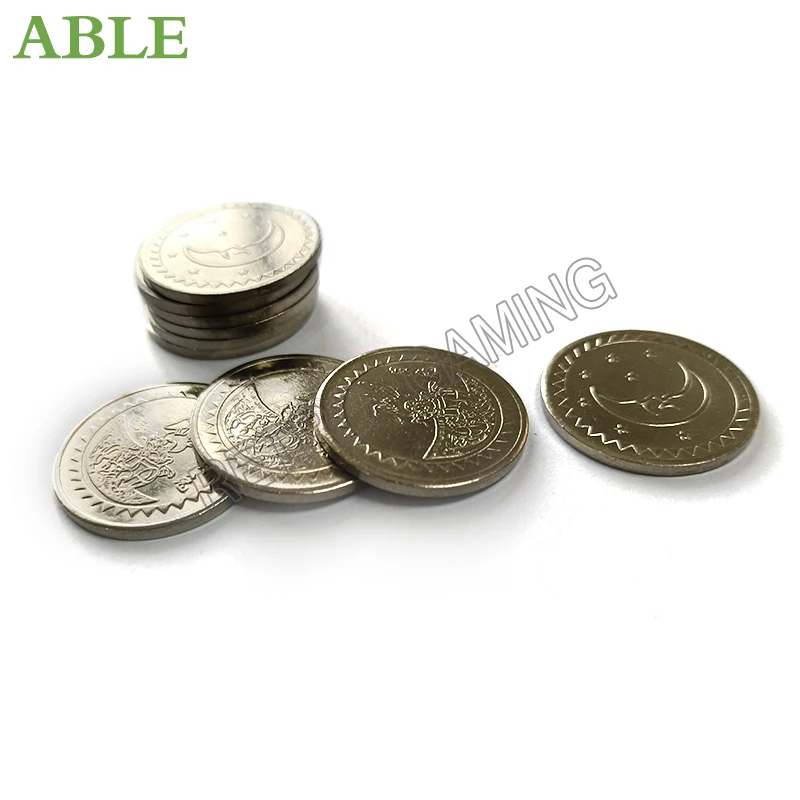 

100pcs Arcade Game Coin Token Stainless Steel 25*1.85mm Amusement Coin Tokens for Vending Machine Arcade Cabinet MAME JAMMA