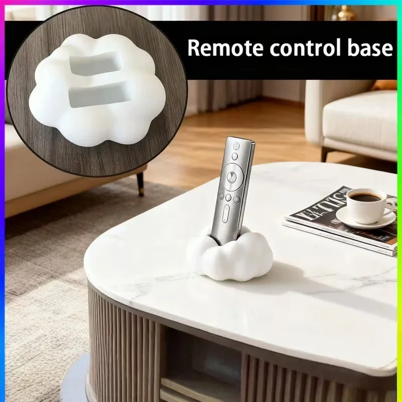 3D Printed Cloud-Shaped Remote Control Base, Double-Slot Desktop Storage, Modern Ins Home Decoration