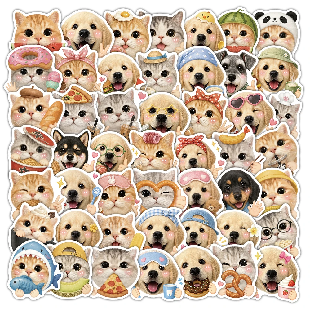 55-шт-милых-наклеек-с-кошками-и-собаками-виниловые-стикеры-kawaii-для-ноутбуков-и-бутылок-для-воды-забавный-эстетичный-набор-стикеров-для-любителей-животных-и-еды
