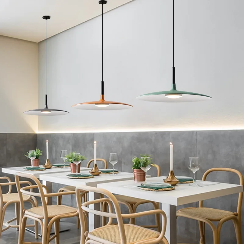 LED Nordic UFO Pendant Lights Restaurant Chandelier Indoor Simple Modern Creative Industrial Style Dining Room Table Lamps