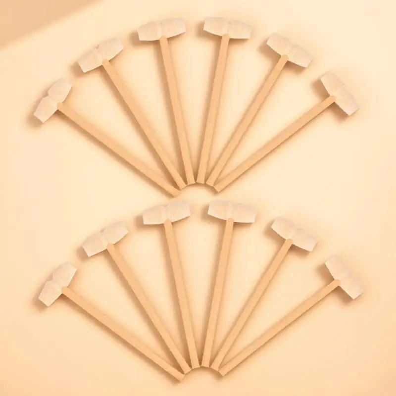 12 قطعة طفل الخشب مطرقة صغيرة المطرقة الخشب الصلب مضحك الطفل اليد التنسيق العين تطوير اللعب مجموعة لعبة مطرقة مضحكة #6