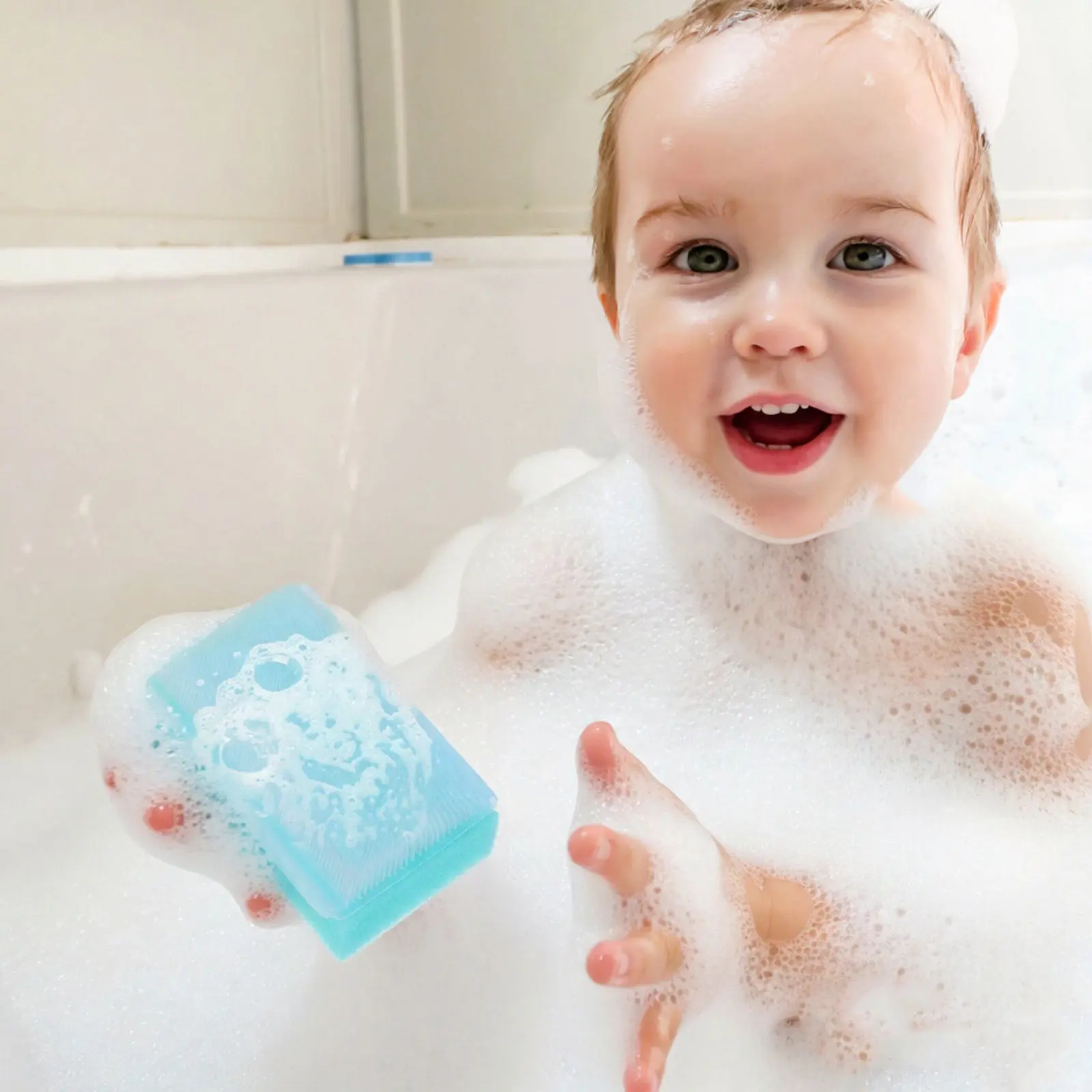 5pcs Tactile Training Sponge Brush Soft PP Baby Bath Accessories Sensory Brushes Cradle Cap Hair Cleaning Tools Newborn Toddler