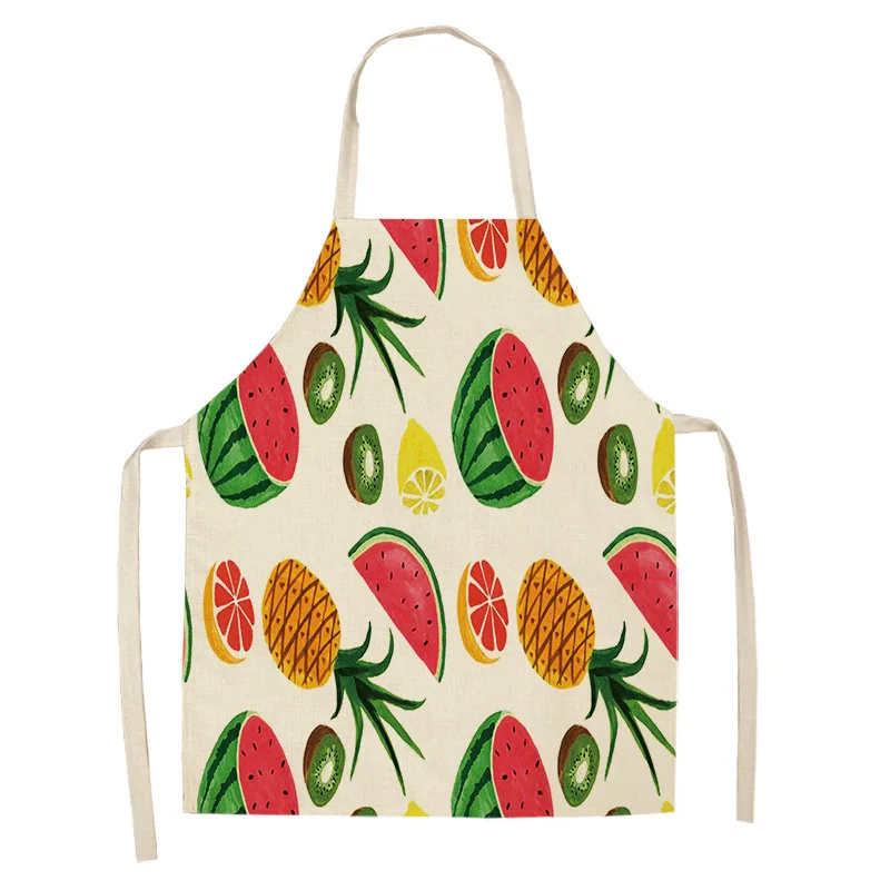 New Fruit Print Sleeveless Apron Home Daily Sleeveless Cover Home Kitchen Apron Herramientas Limpieza De Hogar Delantal Cocina