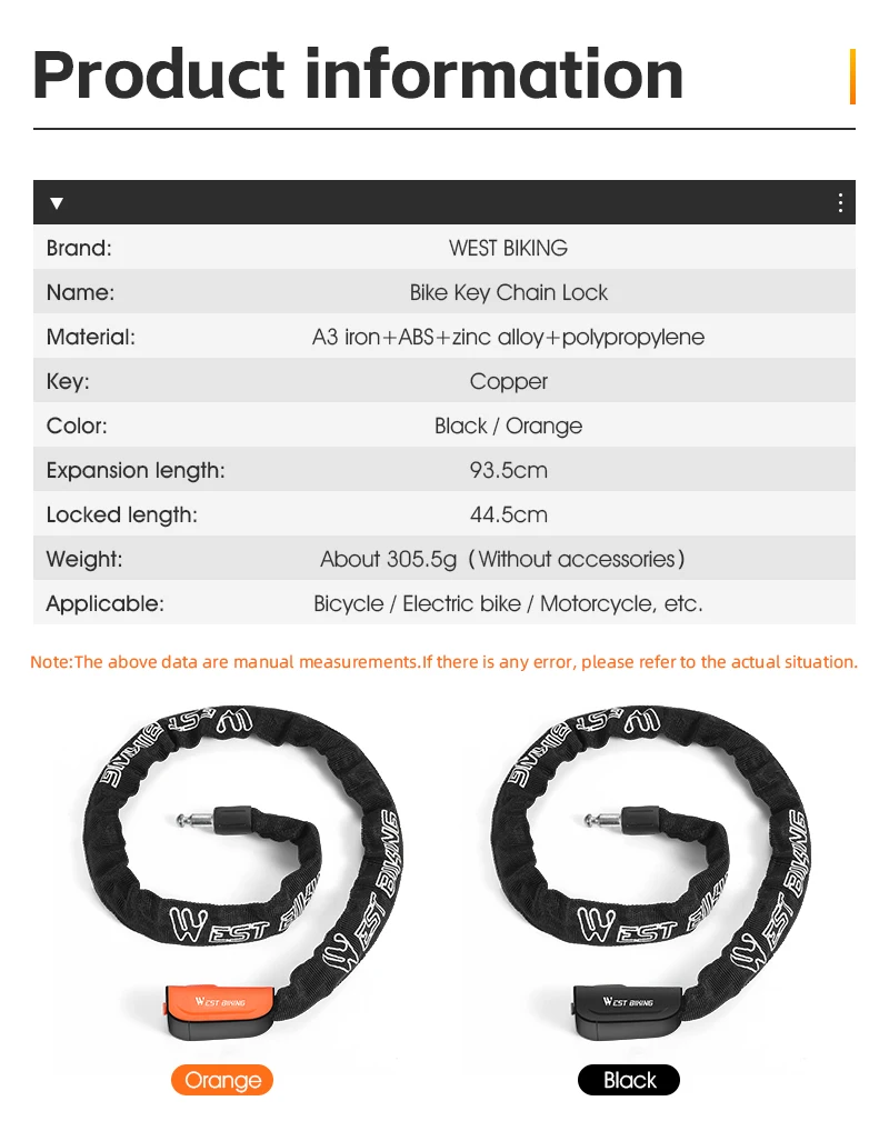 WEST BIKING Fahrradkettenschloss, Zinklegierungskern, One-Touch, schlüssellos, leicht, staubdicht, Abdeckung für MTB, Rennrad, E-Bike, Sicherheitszubehör – Detail 2