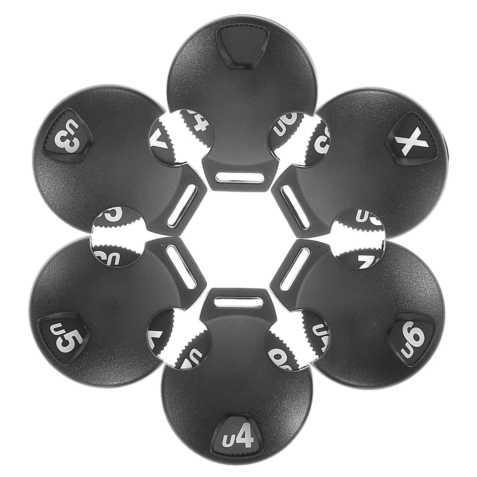 

6Pcs Golf Club Headcover Number Tags Plastic Large Number Head Covers for Driver and Fairway Woods Rotating Label