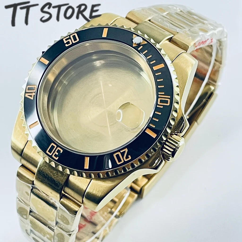 

Золотые часы 40 мм с механизмом NH34 NH35 NH36 NH38 NH39 NH70 ETA2824 PT5000, керамический безель, сапфировый корпус для мужчин и женщин