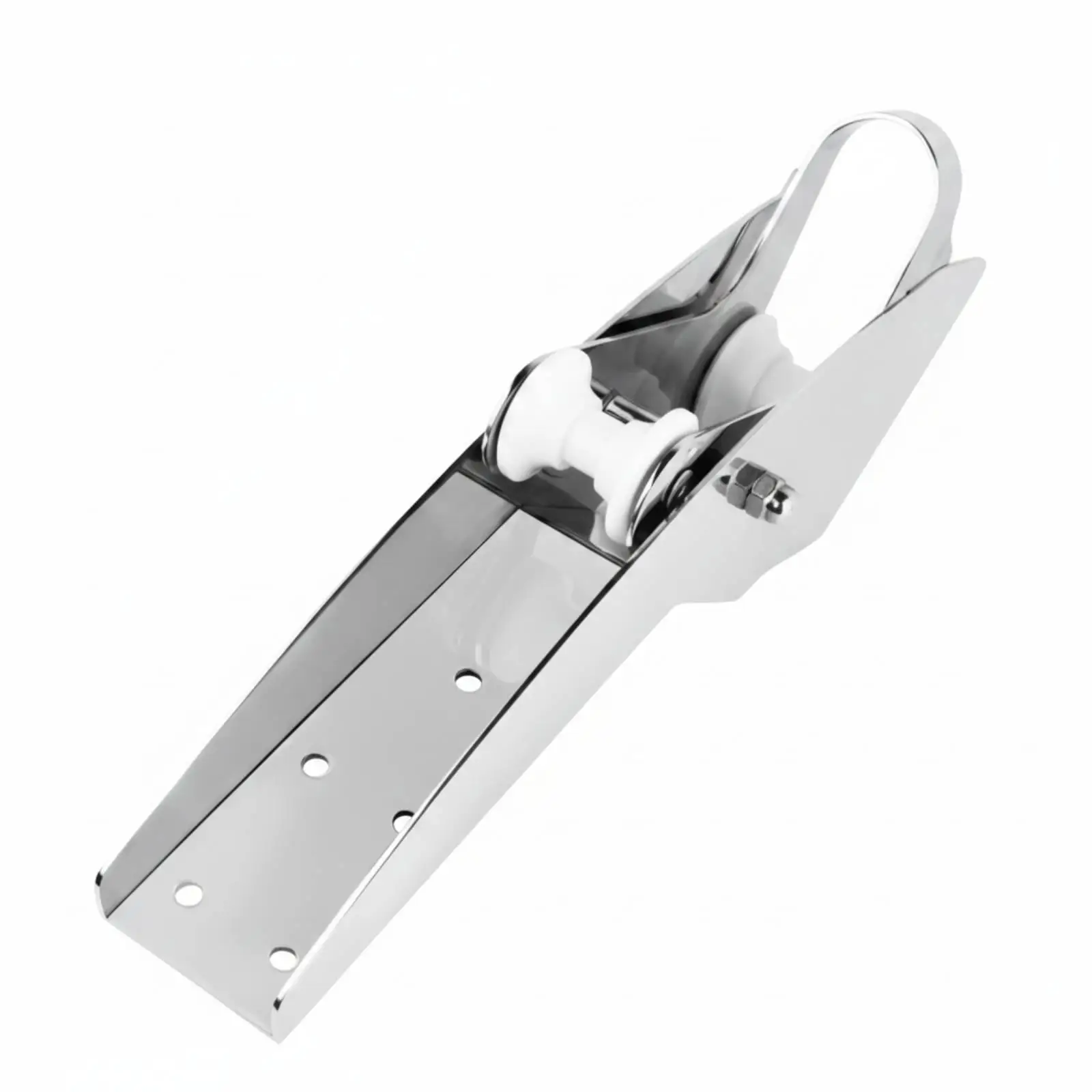 Marine Hardware Polished Silver Deck-Mounted Anchor Bracket Rigid