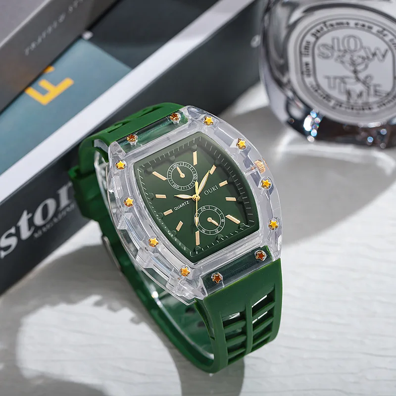 New Fashion Women Luxury Watches Men Tonneau Silicone Jelly Quartz Watch For Gifts Relogio Feminino Students Wristwatch Hot Sale