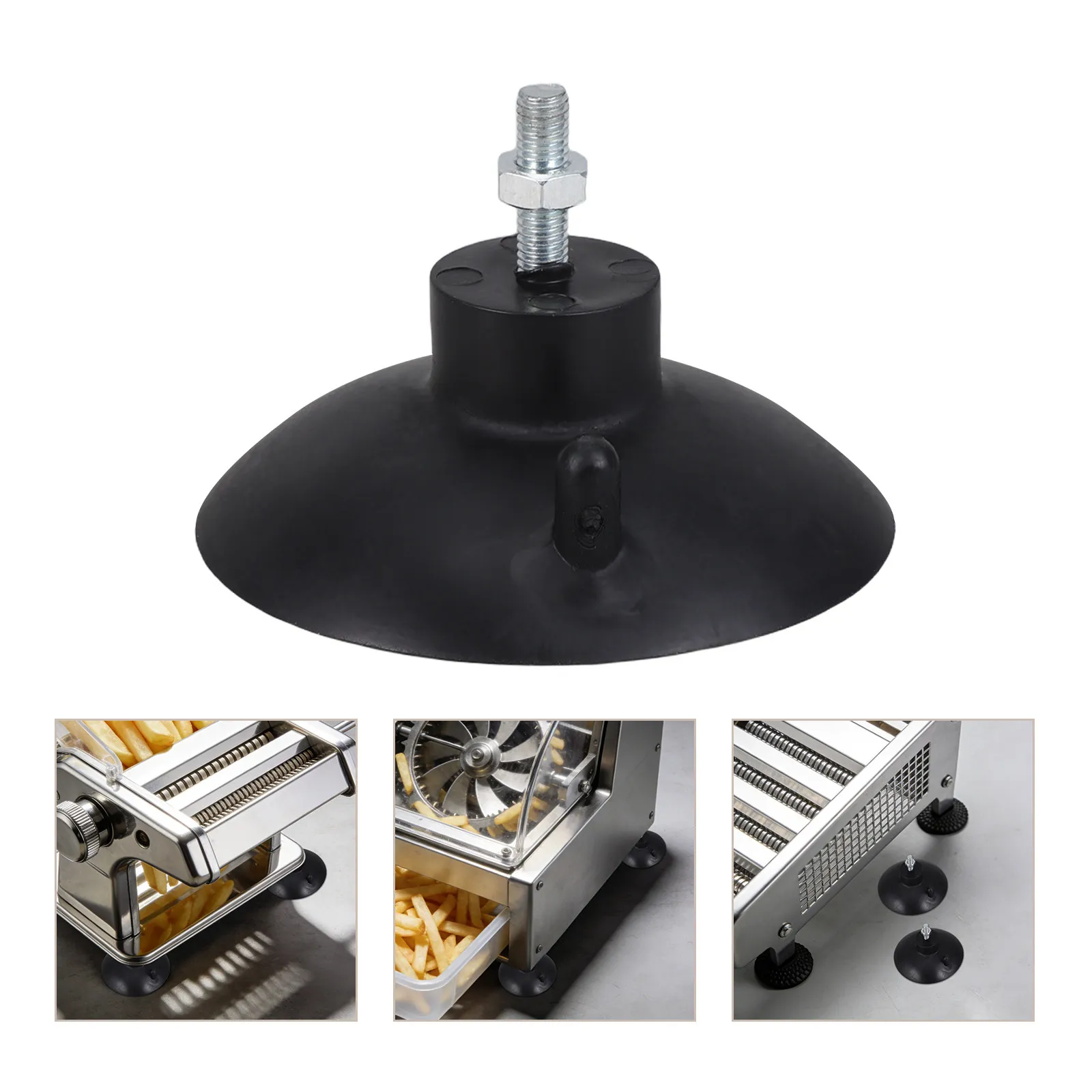 

4Pcs Plastic Suction Cup Feet with M6 Screw Mount Black Anti Skid Pads for Fry Cutter Equipment Commercial Grade Stability No