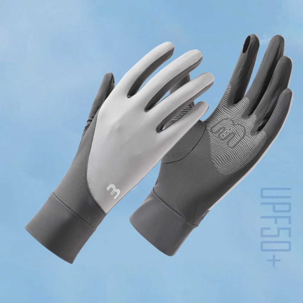 

New Touch Screen Ice Silk Gloves Anti-UV Highly Elastic Sunscreen Gloves Non-slip Flip Finger Riding Driving Gloves Summer