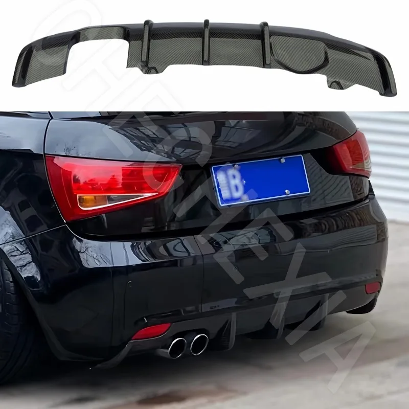 Spoiler Wings For Audi A1 2011-2014 Carbon Fiber Rear Lip Diffuser Bumper Single Double Exhaust Tail Wing Body Kit Accessories