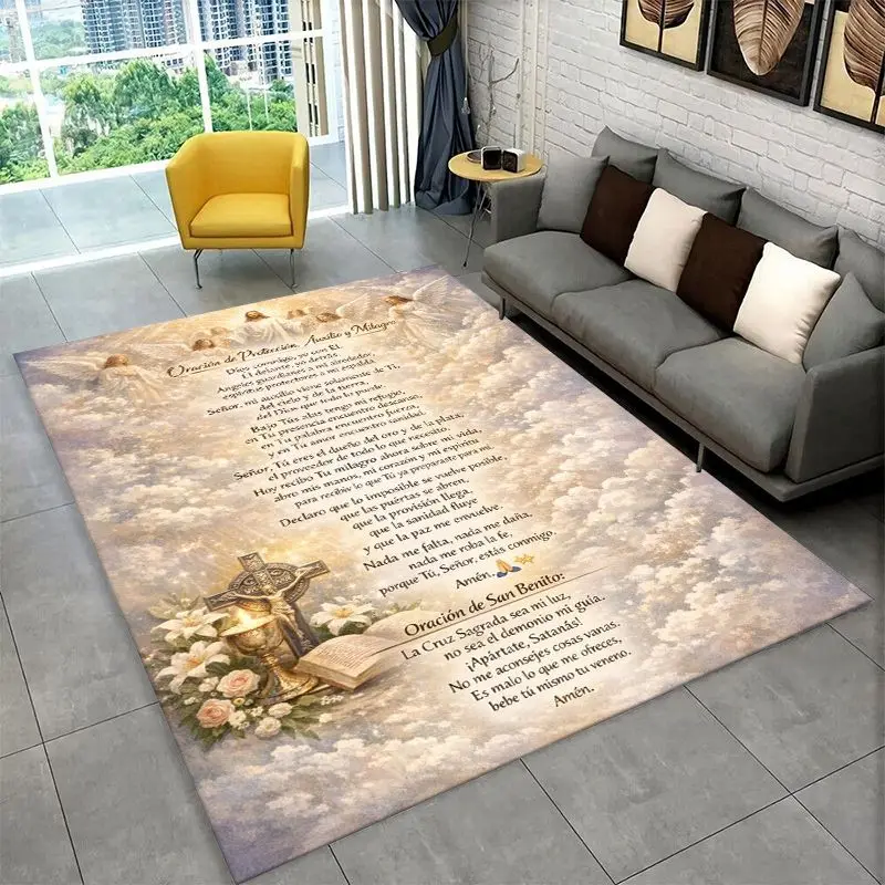 Blessing Prayer Virgin Mary Jesus Pray Large Area Rug Non-slip Durable Carpet for Bedroom Living Room Sofa Doormat Floor Mat