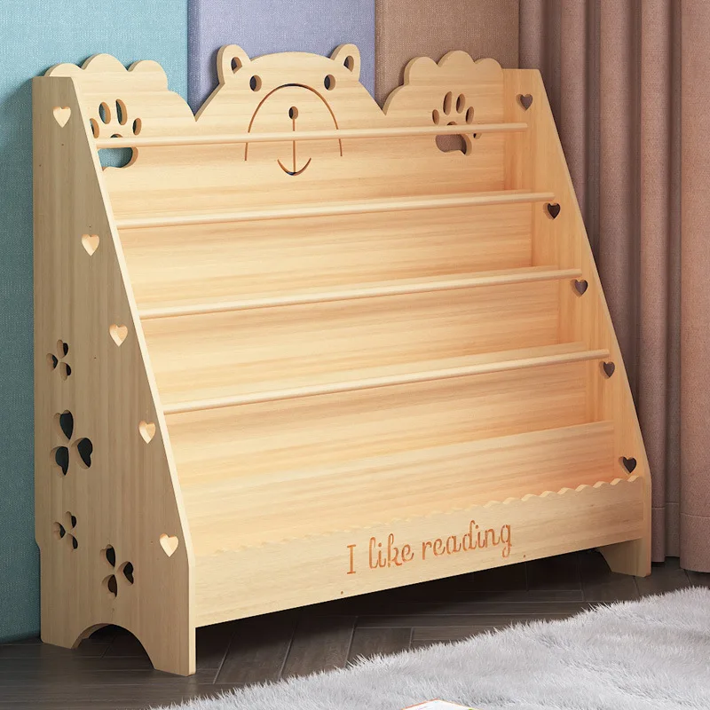 

Solid wood children's bookshelf reading bookcase baby storage bay window floor-to-ceiling integrated student children