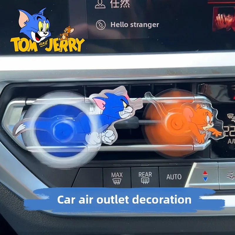 

Tom and Jerry Car Air Freshener - Air Vent Clip Decorative Ornament with Scented Tablet/Perfume, Car Interior Accessory