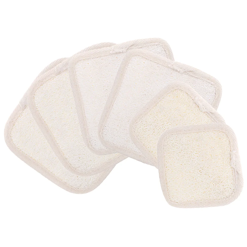

6pcs Sponge Exfoliating Body Scrubber For Shower Bathing Dead Skin Removal Portable Soft Natural Fiber Bumpy Surface Bathing