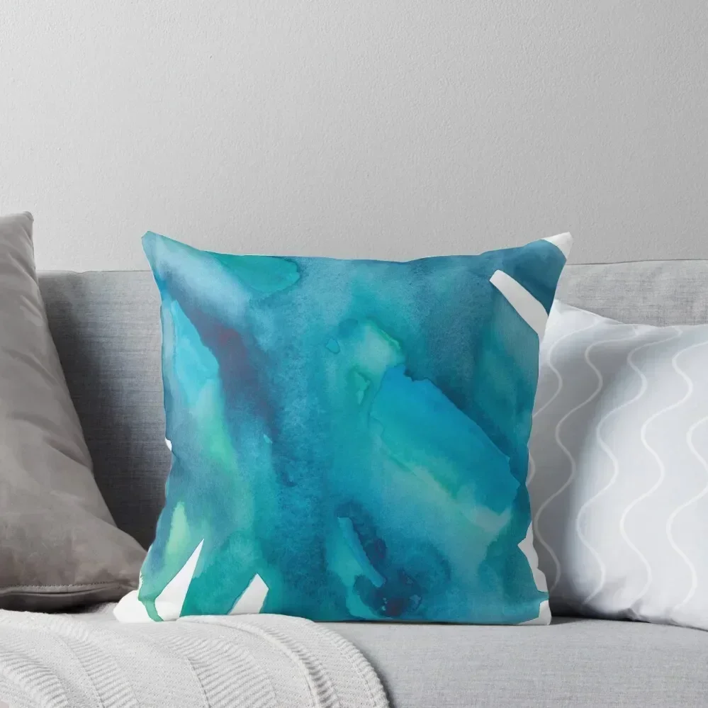 

Watercolour Teal Turquoise Emerald Art Throw Pillow Christmas Cushion For Home Couch Cushions Cushions Home Decor pillow