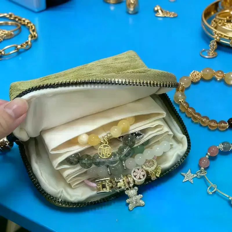 NEW 5-Layer Jewelry Storage Bag Velvet Jewelry Pouch Bags For Watch Bracelet Rings Earrings Portable Travel Jewelry Case