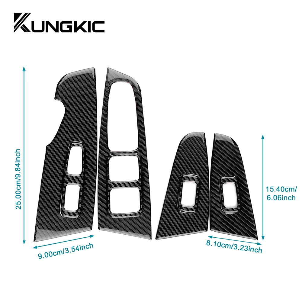 Real Soft Carbon Fiber Sticker For Kia Sportage 2017 2018 2019 2020 2021 LHD RHD Car Front Rear Door Window Llift Panel Trim