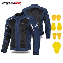 LYSCHY Summer Motorcycle Jacket Breathable Mesh Moto Jacket Protective Gear Motorcycle Jacket Motorbike Clothing 3 Colors
