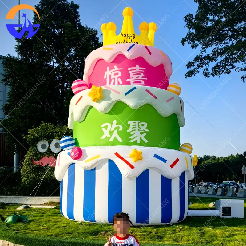 El gran accesorio inflable para tarta de cumpleaños incluye soplador, decoración para Plaza al aire libre, evento temático de celebración del centro comercial