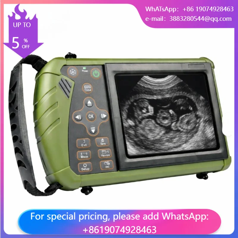 Portable Black And White Ultrasound Veterinary Instrument Animal Pregnancy Test Bovine Feline Vet Ultrasound Machine