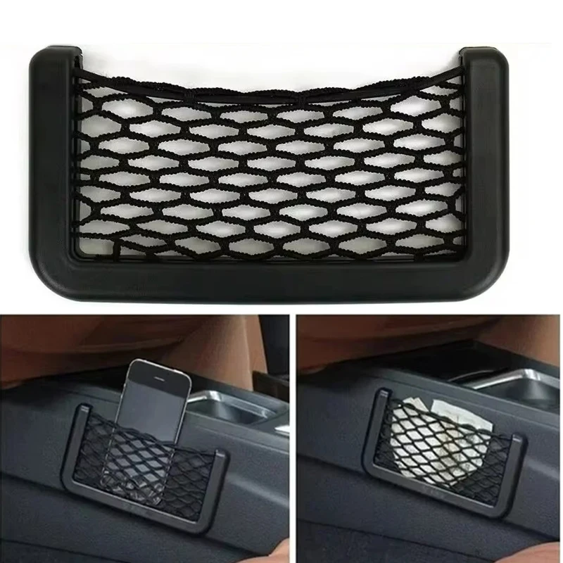 2 قطعة مقعد السيارات الداخلية الخلفي أشتات جيب شبكة حقيبة التخزين المنزل الهاتف صافي حامل الجيب سيارة حقيبة التخزين ضابط Elasti Nets