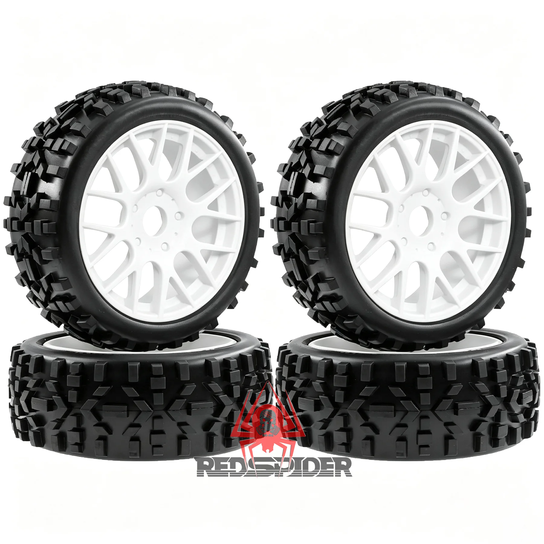 RED SPIDER 4Pcs 1/8 Buggy Tires OD 118mm And Wheels 17mm Hex  For 1/8 Off Road Buggy Truck Car Traxxas Arrma Typhon 6S 3S Talion