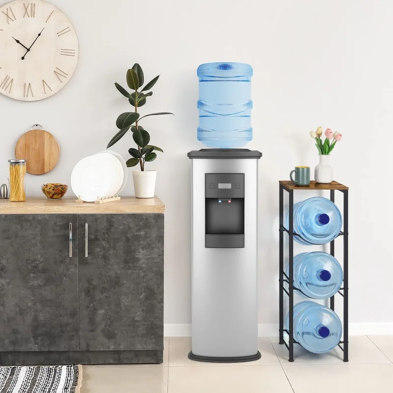Floor Type 3 Layer Water Bucket Holder With Wood Panel Household Office Water Barrel Storage Rack