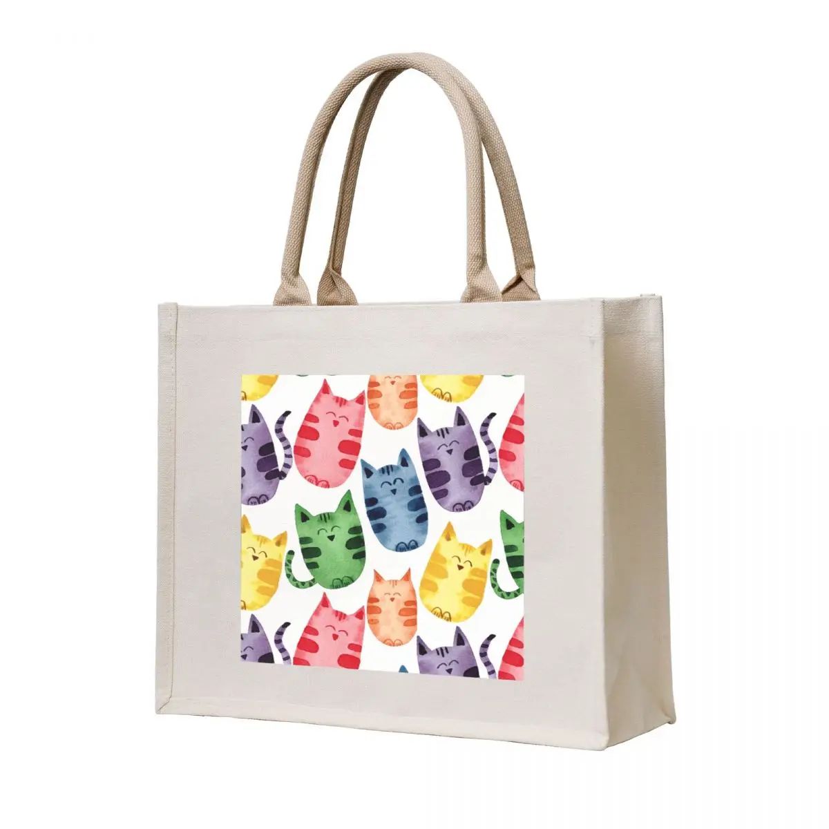 

Abstract Rainbow Cats Tote Bag Lady bag Gift bags cloth bag woman