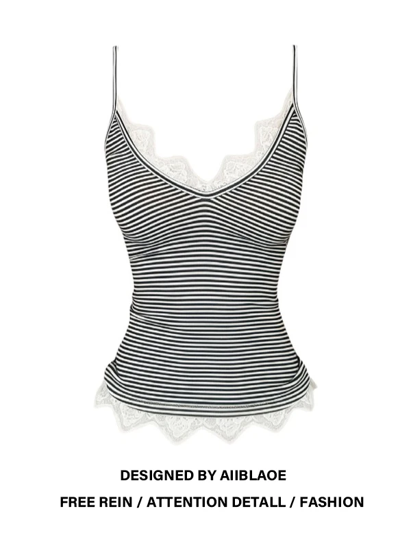 

Женский летний облегающий топ больших размеров с V-образным вырезом, кружевными вставками и бретельками, американский стиль, для ношения под одеждой