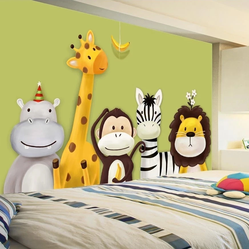 Custom Mural Children's Room Bedroom Cartoon 3d Theme Animals Wallpaper Living room sofa TV background restaurant 8d study Hotel