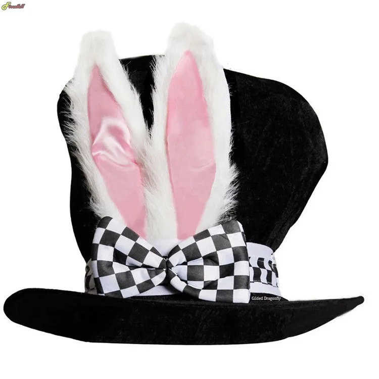 Rabbit Ear Hat Pocket Watch Stocking Bow Tie Nose Set Easter Day Purim Day Halloween White Rabbit Hat Alice Wonderland Cosplay