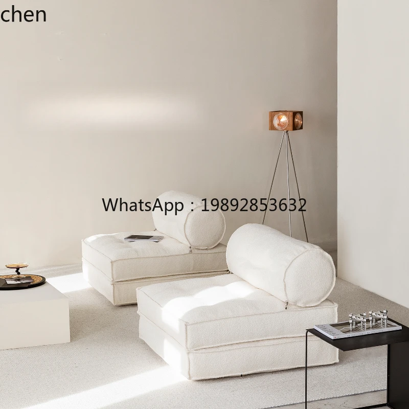 tofu cubes folding dual-purpose floor-to-ceiling white fabric module sofa bed removable and washable lazy sofa